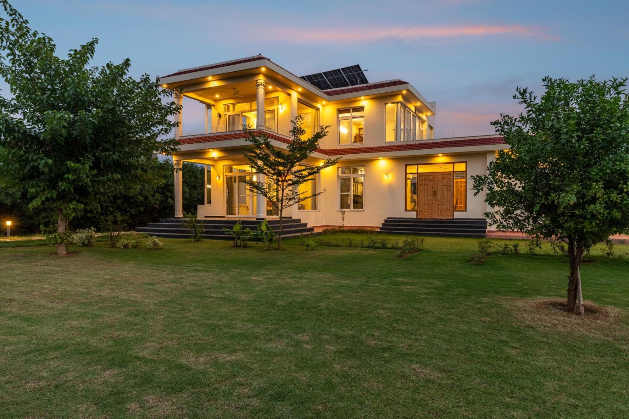 Alaya Stays Raga 2Bhk Farmstay With An Entertainment Lounge Sohna エクステリア 写真