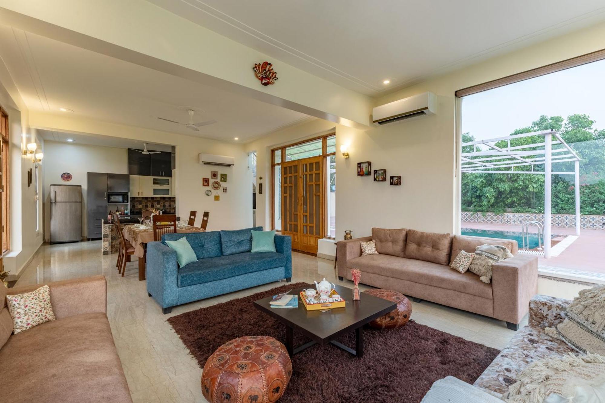 Alaya Stays Raga 2Bhk Farmstay With An Entertainment Lounge Sohna エクステリア 写真